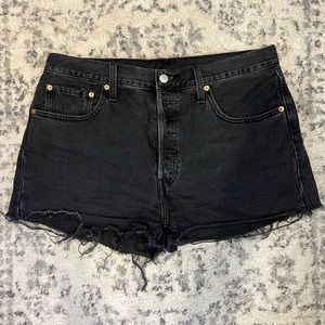 Levi’s 501 black denim shorts